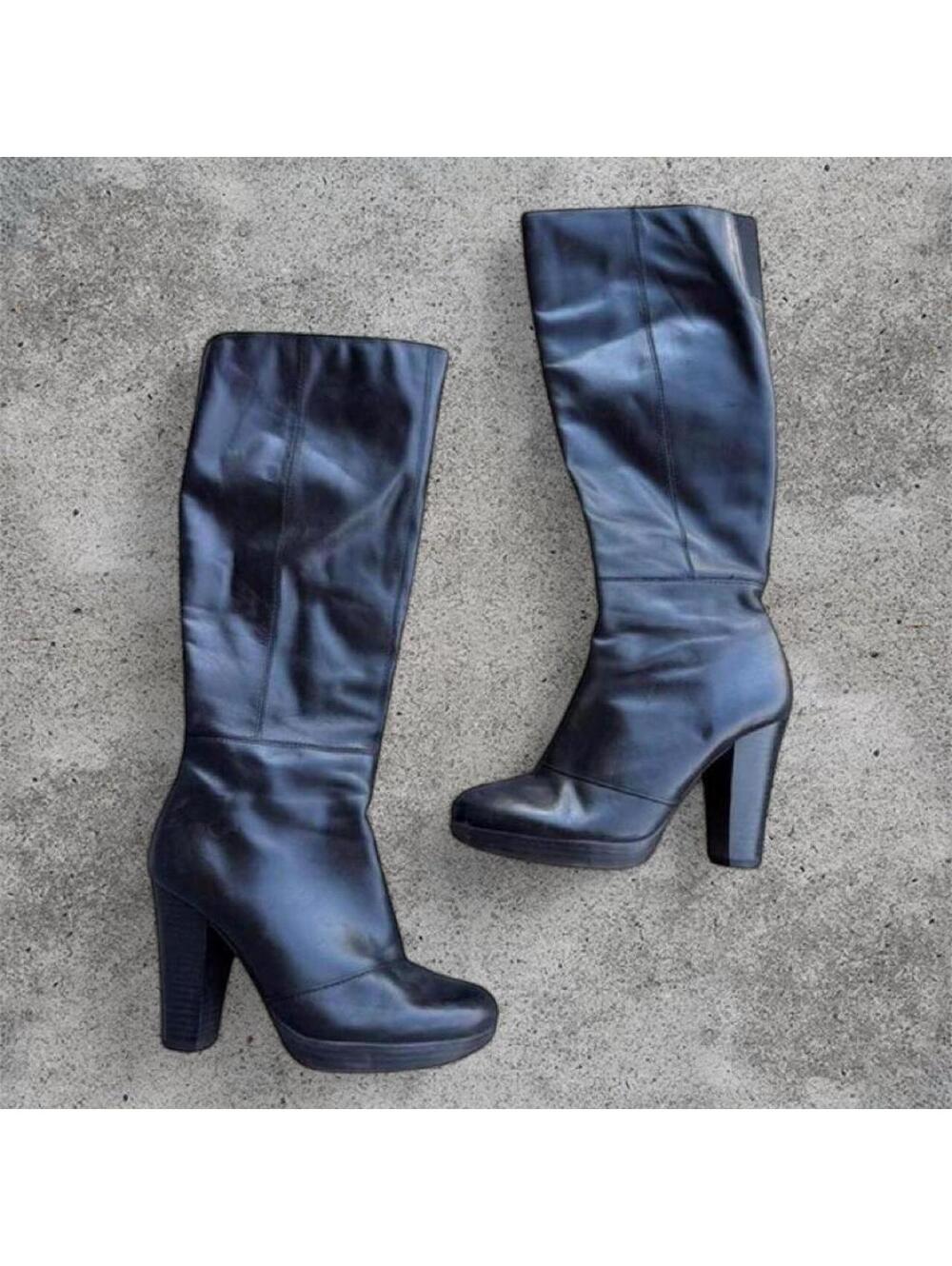 Locale black boots with 4" heel